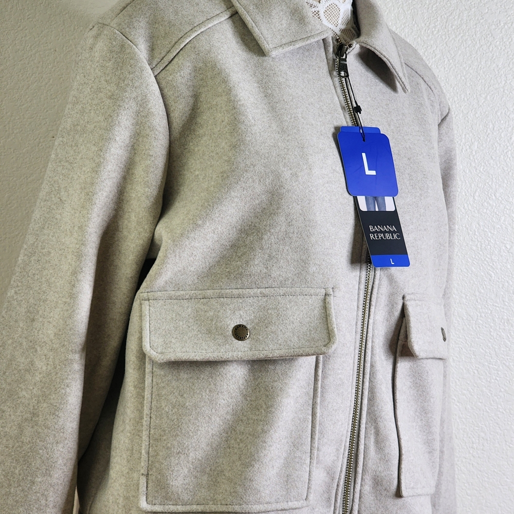 Banana Republic Women's Light Gray Polyester Jacket Size L - Picture 6 of 11